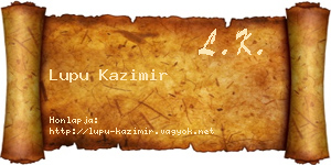 Lupu Kazimir névjegykártya